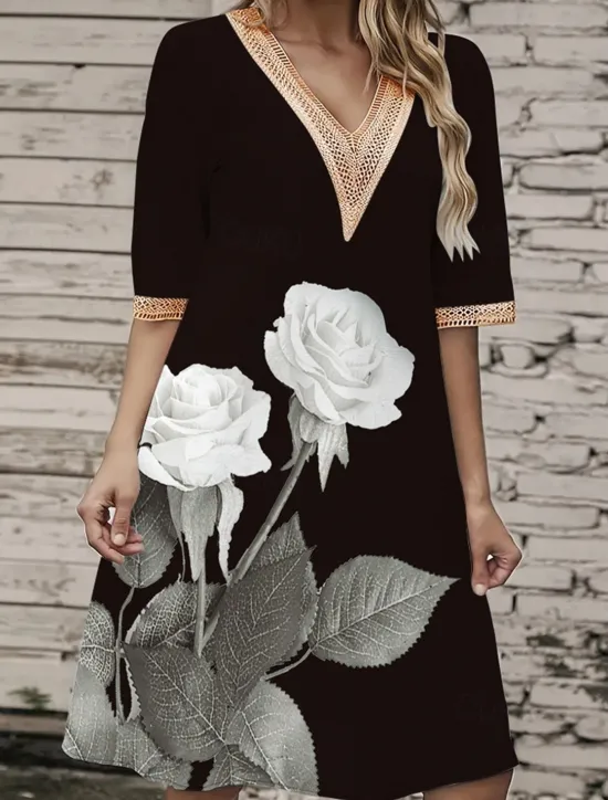 Sale Women's Long Dress Maxi Dress Casual Dress A Line Dress Floral Dress Summer Dress Stylish Casual Vacation Daily Date Regular Fit Floral Short Sleeve V Neck White Red Blue Summer Spring Women Floral Dresses|Spring Dresses