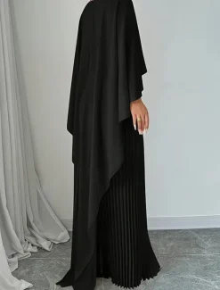 New Women's Long Dress Maxi Dress Casual Dress Fashion Batwing Sleeve Outdoor Party Holiday Regular Fit Plain Long Sleeve Crew Neck Black Red Beige Summer Women Work Dresses