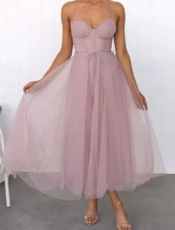 Discount Women's Long Dress Maxi Dress Casual Dress Cocktail Dress Wedding Guest Dress Chiffon Dress Fashion Outdoor Party Holiday Regular Fit Plain Sleeveless V Neck Black Pink Brown Summer Women Cocktail Dress