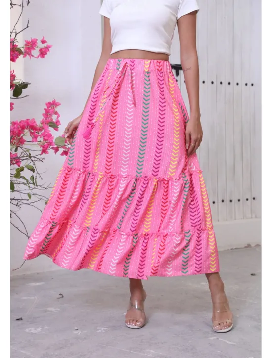 New Women's Long Skirt Bohemia Boho Long Maxi High Waist Skirts Graphic Color Block Patchwork Print Micro-elastic Holiday Beach Summer Polyester Women Skirts