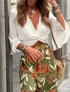 Discount Women's Long Skirt Maxi Skirts Patchwork Floral Graphic Vacation Street Summer Elegant Vintage Women Skirts