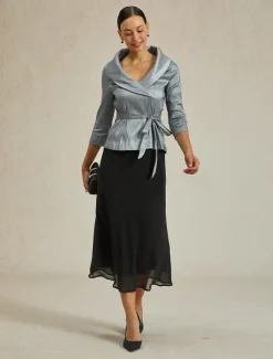 Women's Loose Elegant Midi High Waist Skirts Inelastic Summer Chiffon Women Skirts