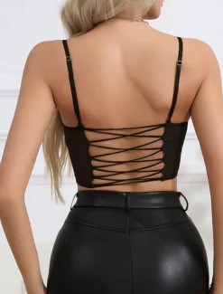 Sale Women's Loungewear Pure Color Corsets Carnival Party Valentine's Day Breathable Straps Sleeveless Lace Backless Chest pads Summer Spring Home Outfits Women Shapewear