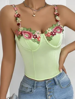 Sale Women's Loungewear Pure Color Corsets Carnival Party Valentine's Day Breathable Straps Sleeveless Lace Backless Summer Spring Home Outfits Women Shapewear