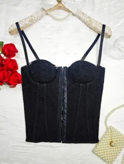 Hot Women's Loungewear Pure Color Corsets Carnival Party Valentine's Day Breathable Straps Sleeveless Lace Backless Summer Spring Home Outfits Women Shapewear