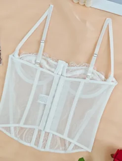 Discount Women's Loungewear Pure Color Corsets Carnival Party Valentine's Day Breathable Straps Sleeveless Lace Backless Summer Spring Home Outfits Women Shapewear