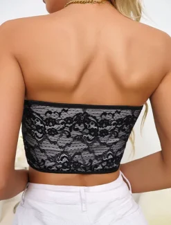 Best Women's Loungewear Pure Color Corsets Carnival Party Valentine's Day Breathable Bandeau Sleeveless Lace Backless Summer Spring Home Outfits Women Shapewear