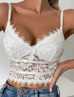 Outlet Women's Loungewear Pure Color Corsets Carnival Party Valentine's Day Breathable Straps Sleeveless Lace Backless Summer Spring Home Outfits Women Shapewear
