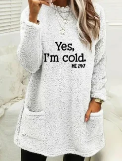 Best Women's Loungewear Top Letter Casual Comfort Home Street Bed Polar Fleece Warm Breathable Crew Neck Long Sleeve Pullover Pant Pocket Fall Winter Home Outfits Women Hoodies & Sweatshirts