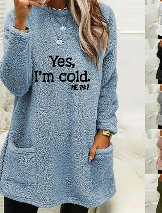 Best Women's Loungewear Top Letter Casual Comfort Home Street Bed Polar Fleece Warm Breathable Crew Neck Long Sleeve Pullover Pant Pocket Fall Winter Home Outfits Women Hoodies & Sweatshirts