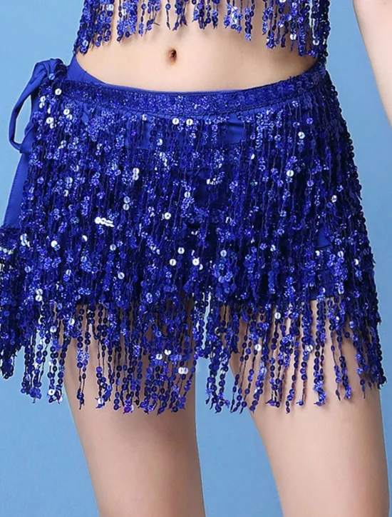New Women's Mardi Gras Skirt Sparkly Skirt Mini White / Black Black White Yellow Skirts Summer Sequins Tassel Fringe Print Fashion Casual Performance Party One-Size Carnival Theme Women Skirts