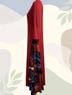 Discount Women's Maxi Dress A Line Dress Summer Dress Casual Daily Regular Fit Floral Graphic 3/4 Length Sleeve Crew Neck Black Red Summer Autumn Women Casual Dress
