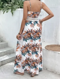 Hot Women's Maxi Dress A Line Dress Floral Dress Summer Dress Cami Dress Elegant Stylish Vacation Daily Date Regular Fit Floral Sleeveless V Neck Summer Women Spring Dresses