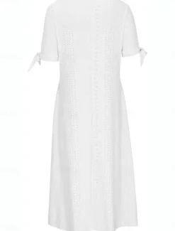 Outlet Women's Maxi Dress A Line Dress Summer Dress Casual Daily Regular Fit Graphic Short Sleeve V Neck Black White Navy Blue Purple Summer Women White Dresses