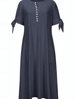 Outlet Women's Maxi Dress A Line Dress Summer Dress Casual Daily Regular Fit Graphic Short Sleeve V Neck Black White Navy Blue Purple Summer Women White Dresses
