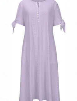 Outlet Women's Maxi Dress A Line Dress Summer Dress Casual Daily Regular Fit Graphic Short Sleeve V Neck Black White Navy Blue Purple Summer Women White Dresses