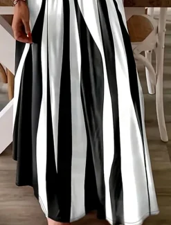 Sale Women's Maxi Dress A Line Dress Summer Dress Slip Dress Elegant Vacation Casual Beach Regular Fit Graphic Geometric Stripe Sleeveless V Neck Summer Women Vacation Dresses