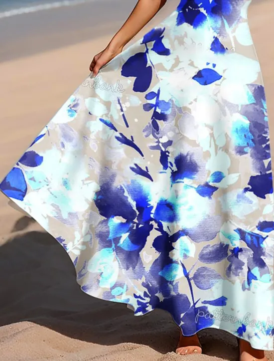 Best Women's Maxi Dress A Line Dress Off The Shoulder Dress Vacation Casual Beach Party Loose Fit Floral Graphic Sleeveless Square Neck Scoop Neck Summer Spring Women Vacation Dresses