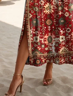Online Women's Maxi Dress Casual Dress T Shirt Dress Tee Dress Sundress Shift Dress Bohemia Party Holiday Beach Loose Fit Floral Vintage Bohemian Short Sleeve Crew Neck Maroon Aqua Blue Summer Spring Women T Shirt Dresses