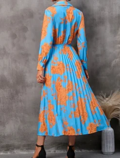 Clearance Women's Maxi Dress Casual Dress Wrap Dress A Line Dress Stylish Casual Vacation Daily Regular Fit Floral Long Sleeve V Neck Yellow Blue Summer Women Spring Dresses