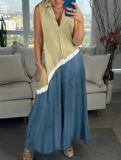 Online Women's Maxi Dress Casual Dress Tank Dress Stylish Casual Vacation Daily Regular Fit Graphic Sleeveless Notched Neck Pink Blue Summer Spring Fall Women Floral Dresses