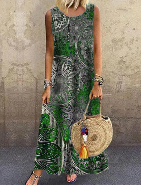 Discount Women's Maxi Dress Casual Dress T Shirt Dress Tee Dress Sundress Basic Outdoor Vacation Party Regular Fit Floral Short Sleeve Crew Neck Red Blue Green Summer Spring Women Sundresses