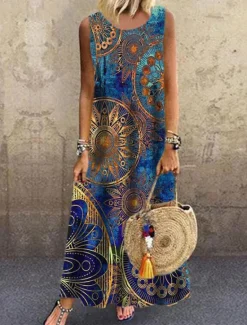 Discount Women's Maxi Dress Casual Dress T Shirt Dress Tee Dress Sundress Basic Outdoor Vacation Party Regular Fit Floral Short Sleeve Crew Neck Red Blue Green Summer Spring Women Sundresses