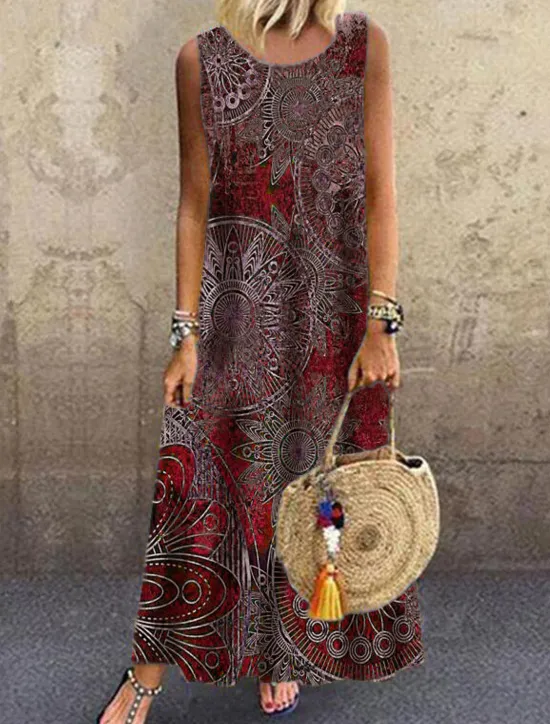 Discount Women's Maxi Dress Casual Dress T Shirt Dress Tee Dress Sundress Basic Outdoor Vacation Party Regular Fit Floral Short Sleeve Crew Neck Red Blue Green Summer Spring Women Sundresses