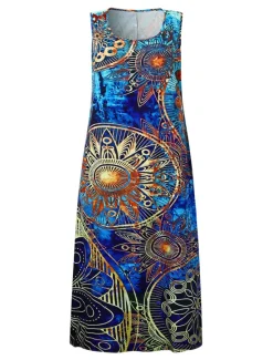 Discount Women's Maxi Dress Casual Dress T Shirt Dress Tee Dress Sundress Basic Outdoor Vacation Party Regular Fit Floral Short Sleeve Crew Neck Red Blue Green Summer Spring Women Sundresses