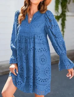 Sale Women's Maxi Dress Casual Dress Cotton Maxi Dress Basic Casual Vacation Daily Regular Fit Plain Short Sleeve V Neck Blue Green Summer Women White Dresses