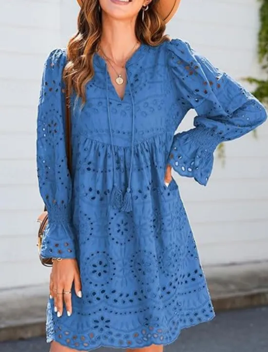 Sale Women's Maxi Dress Casual Dress Cotton Maxi Dress Basic Casual Vacation Daily Regular Fit Plain Short Sleeve V Neck Blue Green Summer Women White Dresses