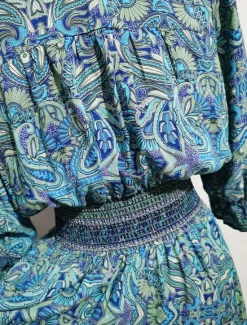 Online Women's Maxi Dress Casual Dress Swing Dress A Line Dress Boho Dress Casual Daily Regular Fit Floral Paisley Half Sleeve V Neck Blue Brown Summer Spring Fall Women Floral Dresses