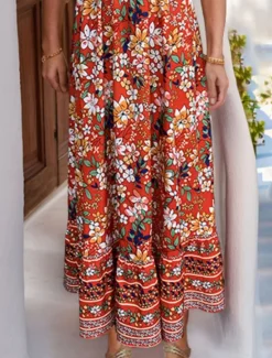 Sale Women's Maxi Dress Casual Dress Swing Dress A Line Dress Boho Dress Casual Daily Regular Fit Floral Short Sleeve V Neck Summer Spring Fall Women Floral Dresses