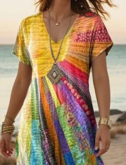 Best Women's Maxi Dress Casual Dress A Line Dress Stylish Casual Vacation Daily Regular Fit Floral Short Sleeve V Neck White Light Green Blue Green Summer Spring Women Spring Dresses|T Shirt Dresses