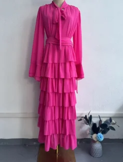Women's Maxi Dress Cocktail Dress Wedding Guest Dress Chiffon Dress Laye Dress Basic Casual Vacation Daily Regular Fit Plain Long Sleeve Turtleneck Spring Fall Women Cocktail Dress