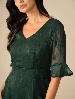 Outlet Women's Maxi Dress Cocktail Dress Wedding Guest Dress Semi Formal Dress A Line Dress Elegant Work Birthday Flutter Sleeve Wedding Guest Cocktail Party Formal Evening Regular Fit Solid Color Plain Women Cocktail Dress