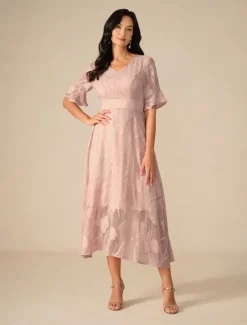 Outlet Women's Maxi Dress Cocktail Dress Wedding Guest Dress Semi Formal Dress A Line Dress Elegant Work Birthday Flutter Sleeve Wedding Guest Cocktail Party Formal Evening Regular Fit Solid Color Plain Women Cocktail Dress