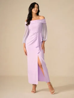 Discount Women's Maxi Dress Cocktail Dress Bodycon Elegant Party Regular Fit Solid Color Long Sleeve Off Shoulder Summer Spring Fall Winter Women Cocktail Dress