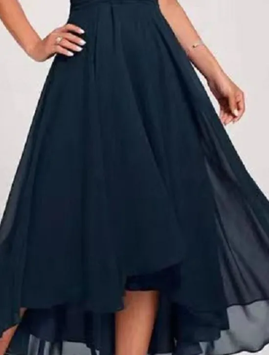 Outlet Women's Maxi Dress Cocktail Dress Wedding Guest Dress Chiffon Dress Tulle Dress Elegant Formal Wedding Guest Cocktail Party Regular Fit Short Sleeve V Neck Summer Women Cocktail Dress