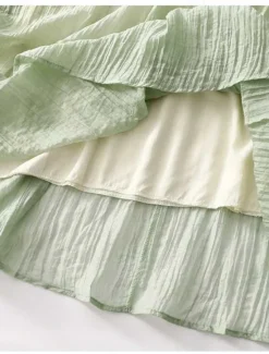 New Women's Maxi Dress Cotton Linen Dresses Casual Dress Swing Dress Cotton Maxi Dress Basic Casual Vacation Daily Regular Fit Floral Half Sleeve Crew Neck White Light Green Summer Women Dresses