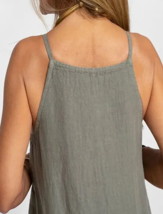 Sale Women's Maxi Dress Cotton Linen Dresses Casual Dress Slip Dress Basic Casual Vacation Daily Regular Fit Plain Sleeveless Strap White Army Green Summer Women Dresses