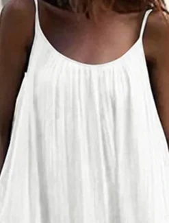 Discount Women's Maxi Dress Cotton Linen Dresses Casual Dress Tank Dress Slip Dress Basic Casual Vacation Daily Regular Fit Plain Sleeveless U Neck Black White Blue Purple Summer Women Dresses