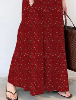 Outlet Women's Maxi Dress Cotton Linen Dresses Shirt Dress Elegant Vintage Stylish Vacation Party Daily Loose Fit Graphic Long Sleeve Shirt Collar Wine Royal Blue Green Spring Fall Winter Women Dresses