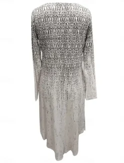 Clearance Women's Maxi Dress Ethnic Dress Print Dress Spring Dress Vintage Ethnic Tribal Outdoor Vacation Daily Regular Fit Floral Tribal Long Sleeve Crew Neck White Yellow Wine Blue Summer Spring Fall Women T Shirt Dresses