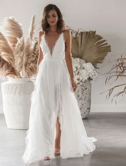 Outlet Women's Maxi Dress Graduation Dress Casual Dress A Line Dress Summer Dress Stylish Sexy Vacation Daily Date Regular Fit Plain Sleeveless V Neck Summer Women White Dresses