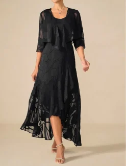 Discount Women's Maxi Dress Ruffle Dress Elegant Wedding Wedding Guest Evening Party Floral Sleeveless U Neck Summer Spring Women Cocktail Dress