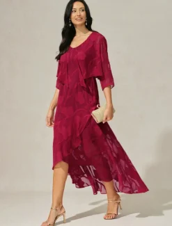 Online Women's Maxi Dress Ruffle Dress Elegant Wedding Wedding Guest Evening Party Regular Fit Floral Sleeveless U Neck Summer Spring Women Cocktail Dress