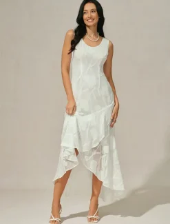 Sale Women's Maxi Dress Ruffle Dress Elegant Wedding Wedding Guest Evening Party Regular Fit Floral Sleeveless U Neck Summer Spring Women Cocktail Dress