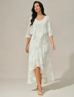 Sale Women's Maxi Dress Ruffle Dress Elegant Wedding Wedding Guest Evening Party Regular Fit Floral Sleeveless U Neck Summer Spring Women Cocktail Dress