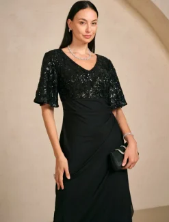 Clearance Women's Maxi Dress Sheath Dress Elegant Party Birthday Floral Half Sleeve V Neck Summer Spring Fall Women Cocktail Dress